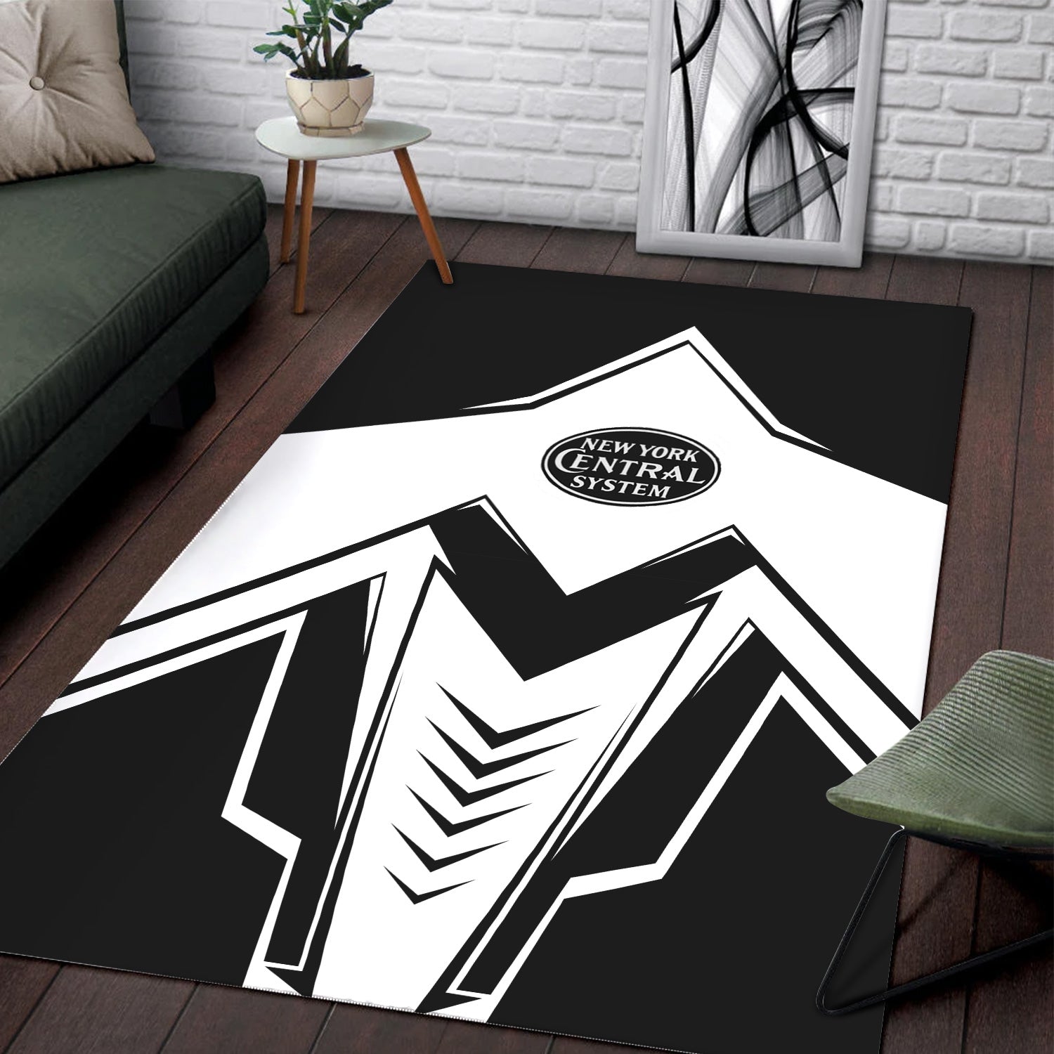 Railspirit New York Central Railroad Area Rug Railway Trainspotter Style Rug Gift Idea For Foamers