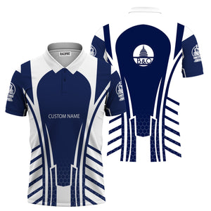 Railspirit Personalized Baltimore and Ohio Railroad Polo Shirt Striped Railroad Style B&O Train Shirt All Over Print