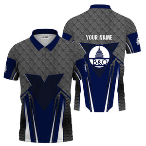 Railspirit Personalized Baltimore and Ohio Railroad Polo Shirt Rugged Steel Vibes B&O Train Shirt All Over Print