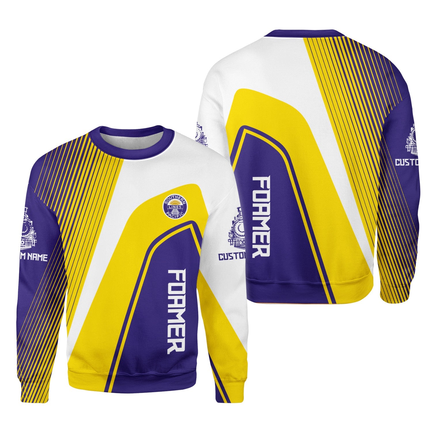 Railspirit Personalized Southern Pacific Railroad Sweatshirt Vibrant Striking Style Shirt For Rail Enthusiasts