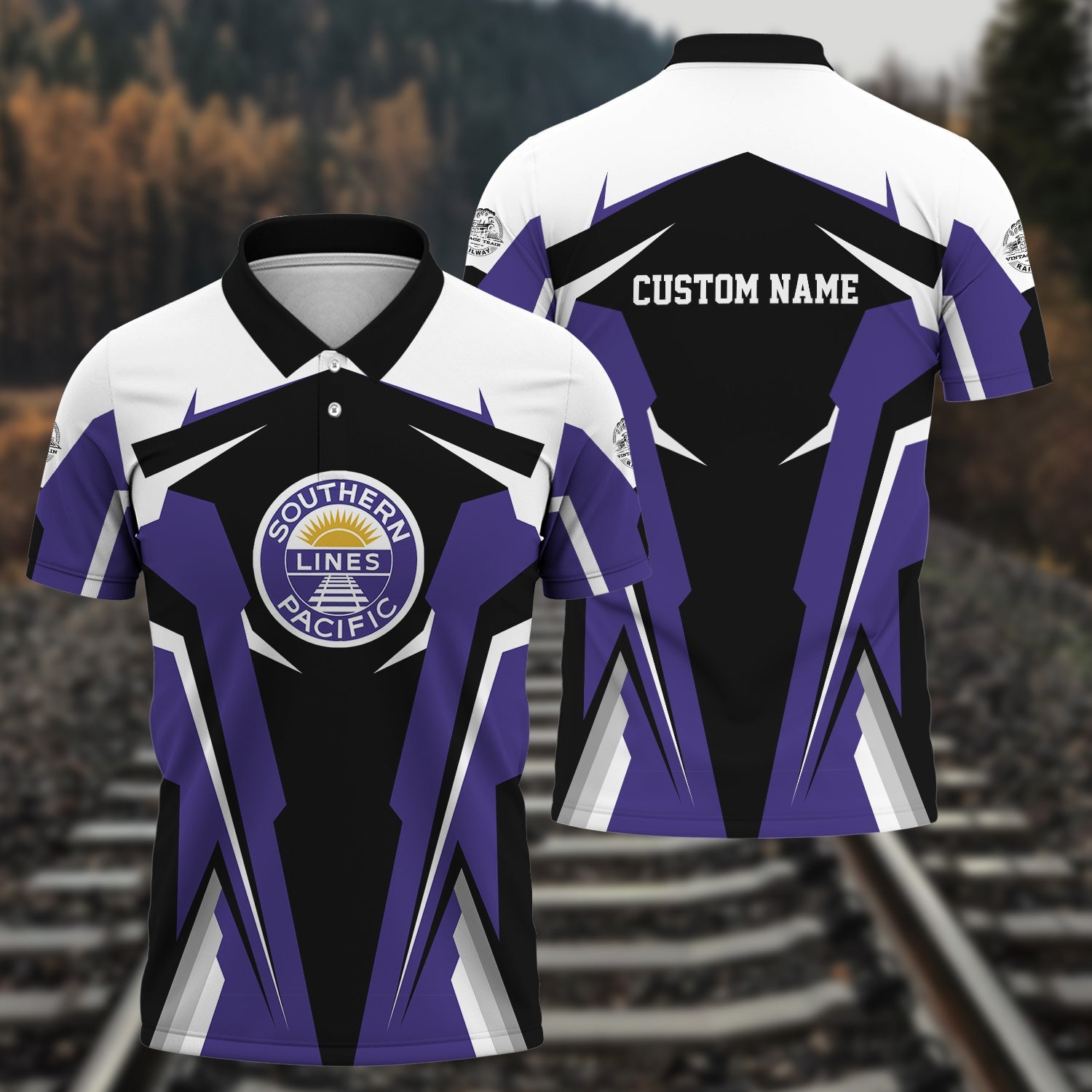 Railspirit Personalized Southern Pacific Railroad Polo Shirt Strong Line Style Train Unisex Shirt All Over Print