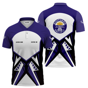 Railspirit Personalized Southern Pacific Railroad Polo Shirt Vibriant Style with Custom Position Train Shirt