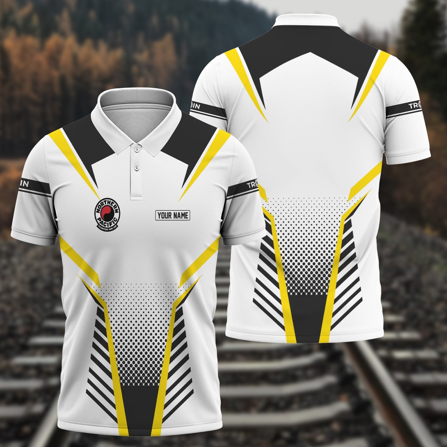 Railspirit Personalized Northern Pacific Railway Polo Shirt Unisex Train Shirt All Over Print