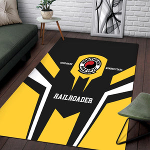 Railspirit Personalized Northern Pacific Railway Area Rug Custom Year Railroader Rug Gift Idea For Train Lover