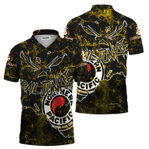 Railspirit Personalized Northern Pacific Railway Polo Shirt Torn Graphic Style Train Shirt For Rail Junkie