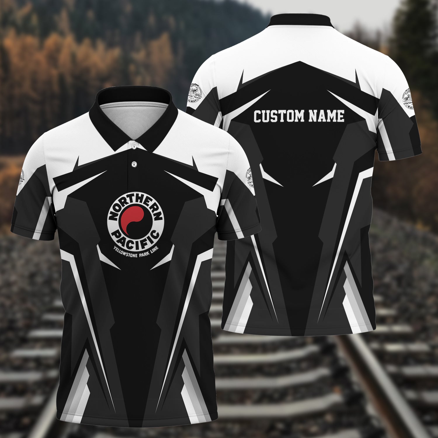 Railspirit Personalized Northern Pacific Railway Polo Shirt Strong Line Style Train Unisex Shirt All Over Print