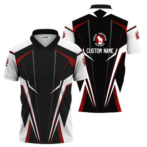 Railspirit Personalized Great Northern Railway Polo Shirt Lightning-Edge Design GNR Train Shirt For Railroad Lovers