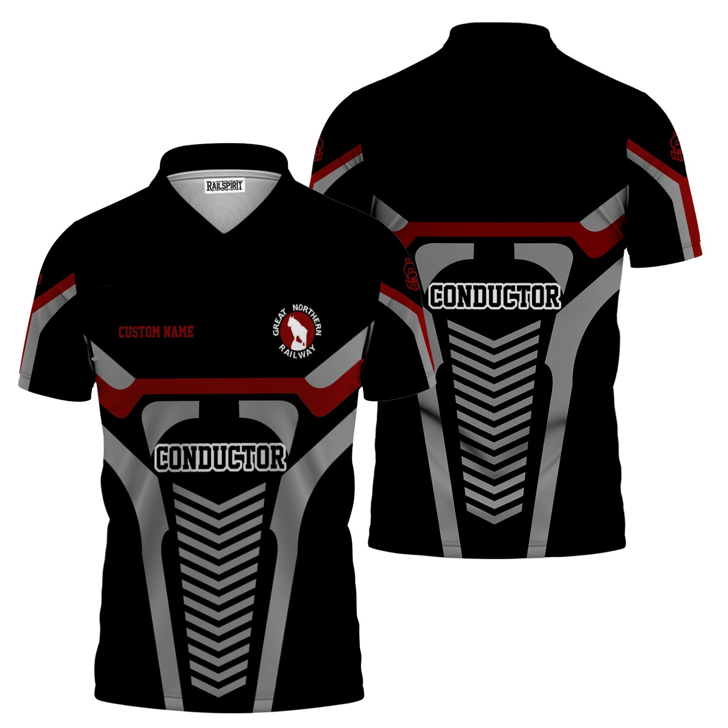 Railspirit Personalized Great Northern Railway Polo Shirt Track-Inspired with Custom Job Position GNR Train Shirt