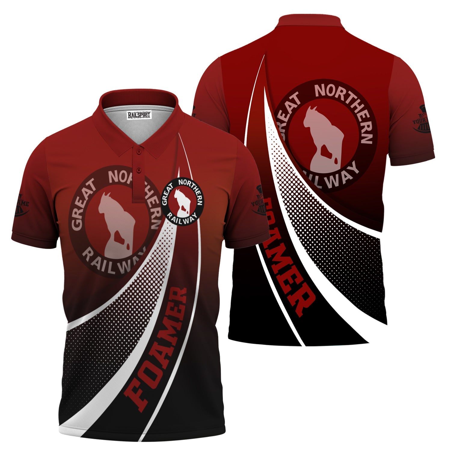 Railspirit Personalized Great Northern Railway Polo Shirt Railway-Themed Style GNR Shirt Gift Idea For Trainspotter