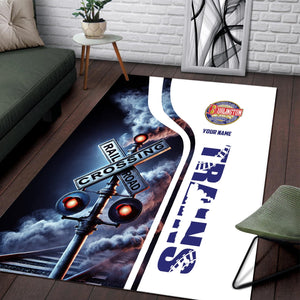 Railspirit Personalized Chicago, Burlington and Quincy Railroad Area Rug Railroad Crossing Sign Rug All Over Print
