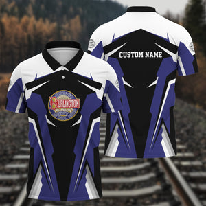 Railspirit Personalized Chicago, Burlington and Quincy Railroad Polo Shirt Strong Line Style Train Unisex Shirt All Over Print