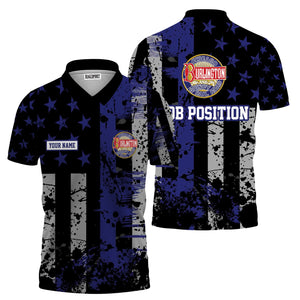 Railspirit Personalized Chicago, Burlington and Quincy Railroad Polo Shirt Artistic Paint American Flag Style Train Shirt