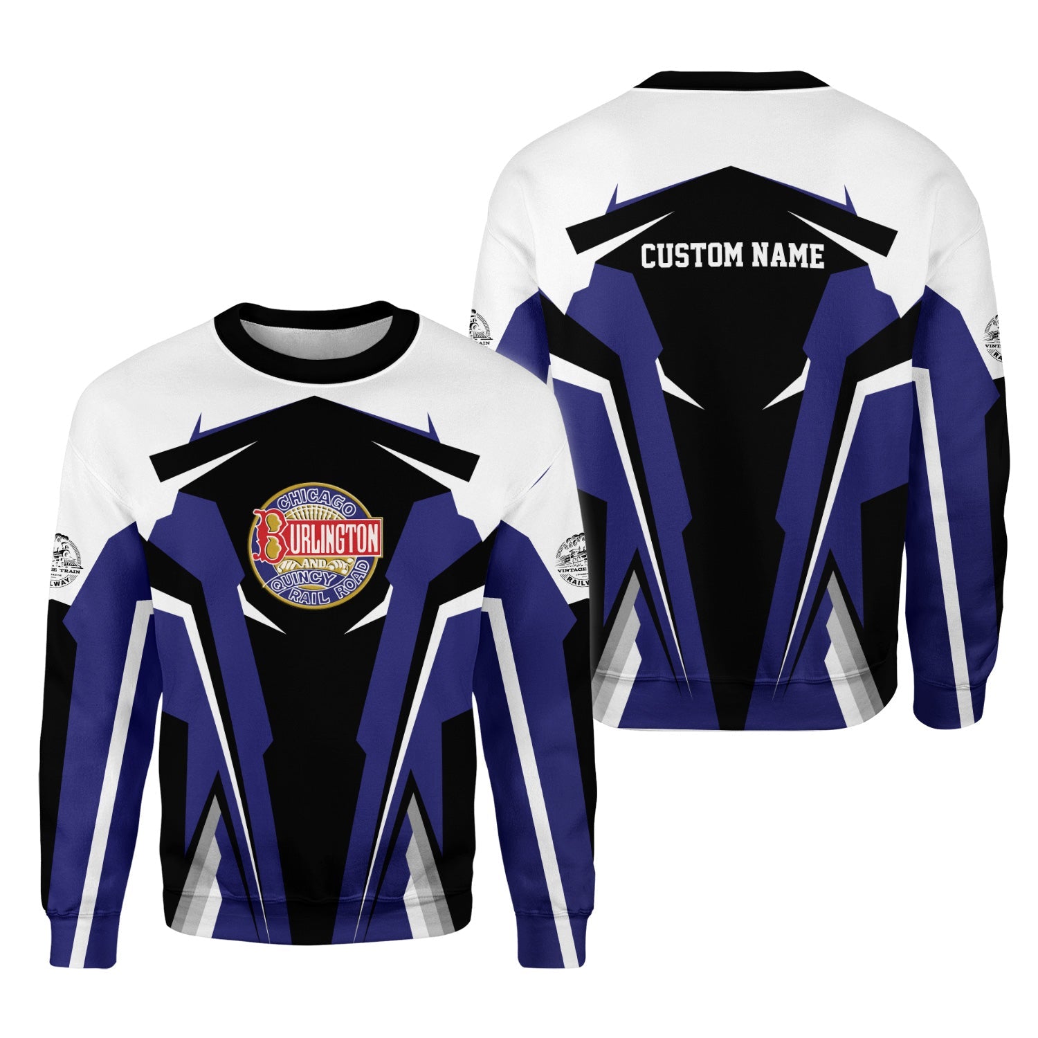 Railspirit Personalized Chicago, Burlington and Quincy Railroad Sweatshirt Strong Line Style Train Unisex Shirt All Over Print