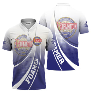 Railspirit Personalized Chicago, Burlington and Quincy Railroad Polo Shirt Railway-Themed Style Shirt Gift Idea For Trainspotter