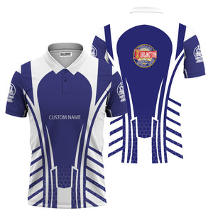 Railspirit Personalized Chicago, Burlington and Quincy Railroad Polo Shirt Striped Railroad Style Train Shirt All Over Print