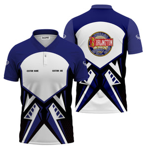 Railspirit Personalized Chicago, Burlington and Quincy Railroad Polo Shirt Vibriant Style with Custom Position Train Shirt