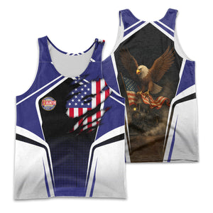 Railspirit Personalized Chicago, Burlington and Quincy Railroad Men Tank Top American Eagle Vintage Train Shirt