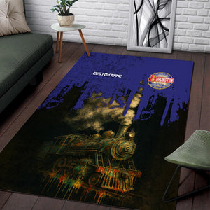 Railspirit Personalized Chicago, Burlington and Quincy Railroad Area Rug Vintage Train Art Style Rug For Locomotive Fans