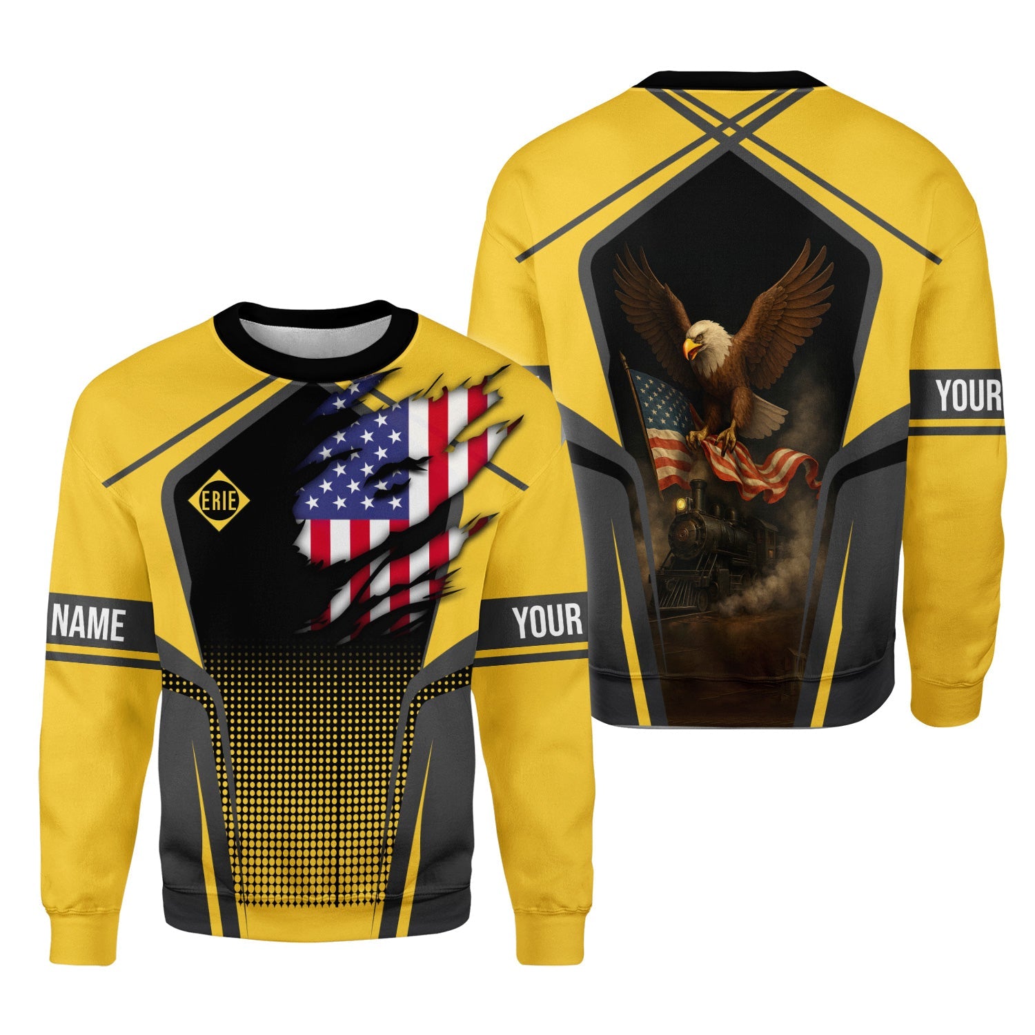 Railspirit Personalized Erie Railroad Sweatshirt American Eagle Vintage Train Shirt