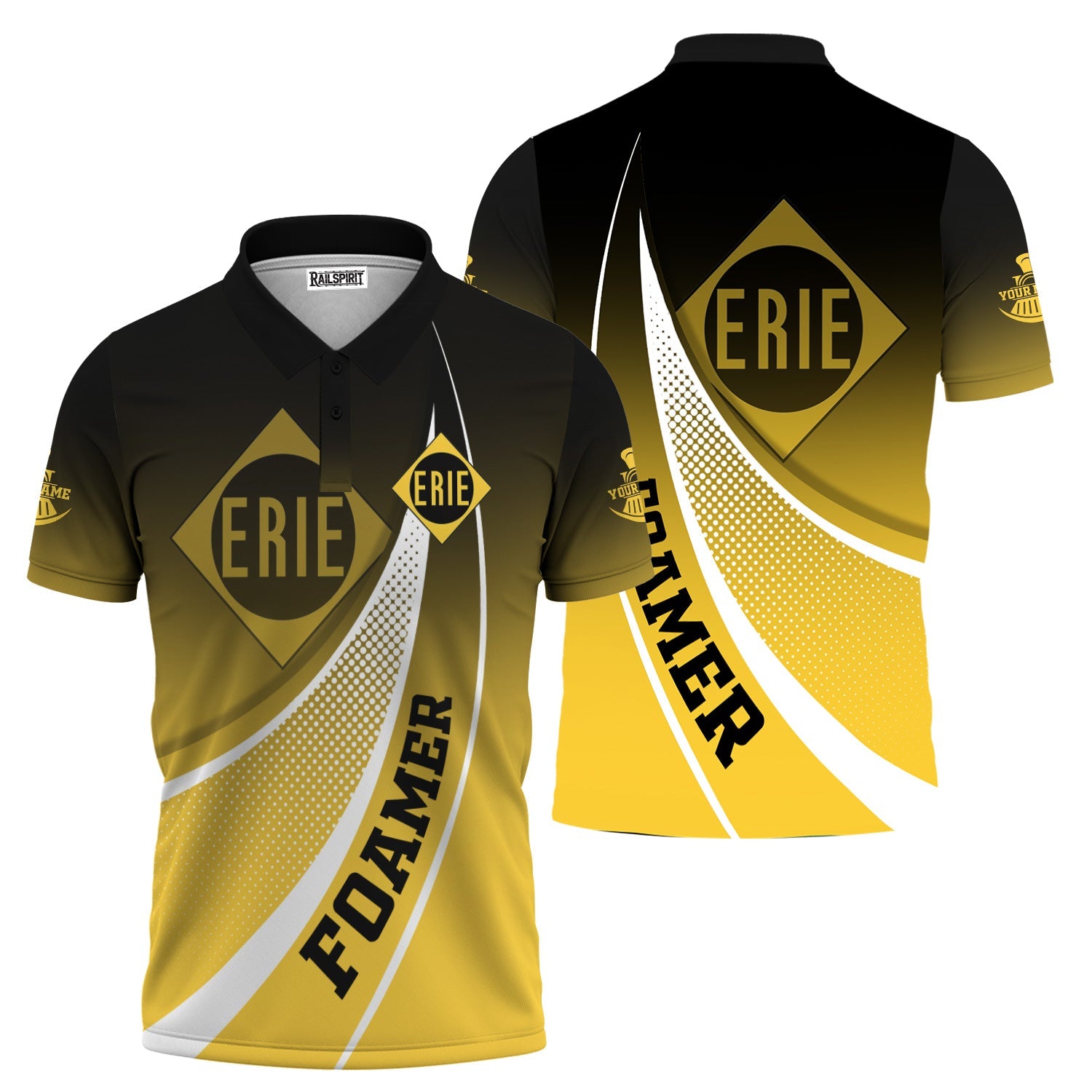 Railspirit Personalized Erie Railroad Polo Shirt Railway-Themed Style Shirt Gift Idea For Trainspotter
