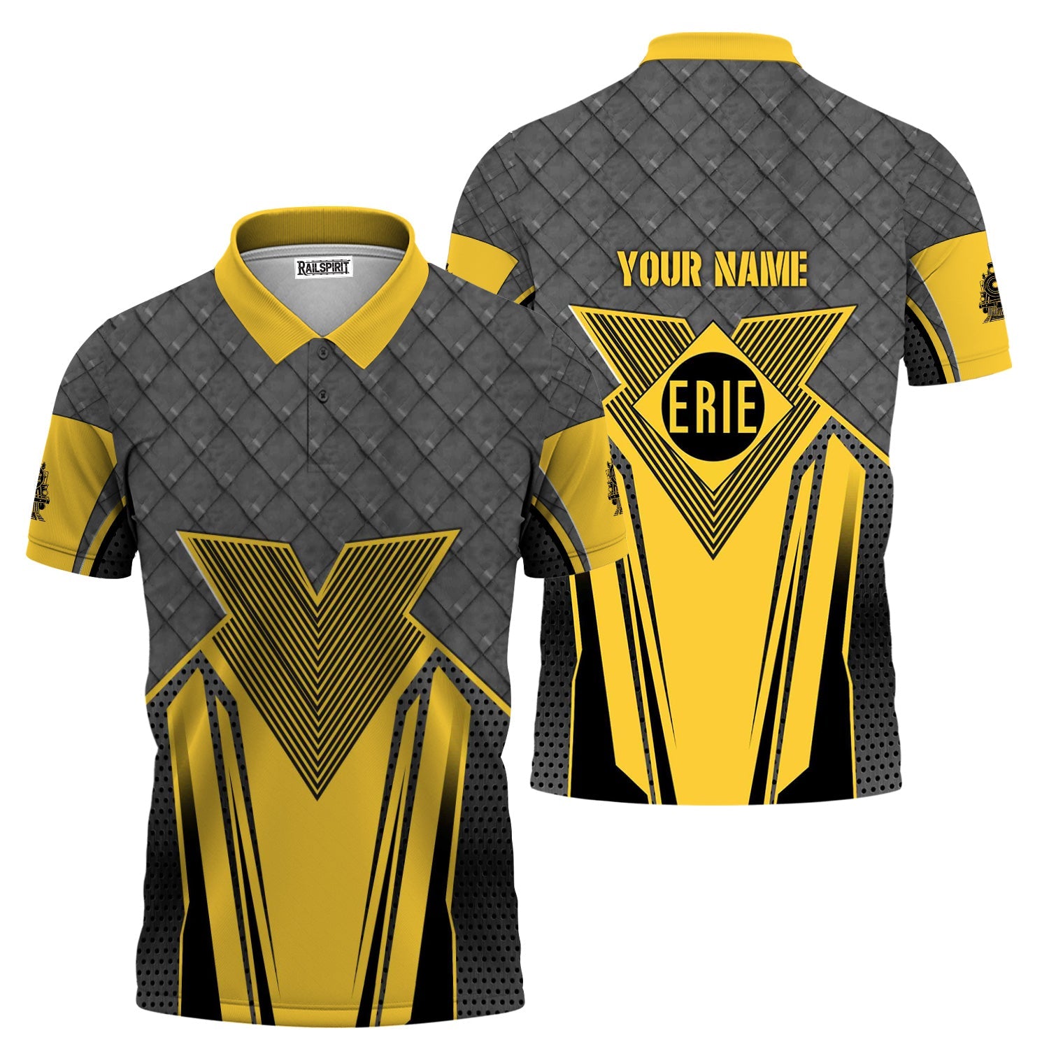 Railspirit Personalized Erie Railroad Polo Shirt Rugged Steel Vibes Train Shirt All Over Print