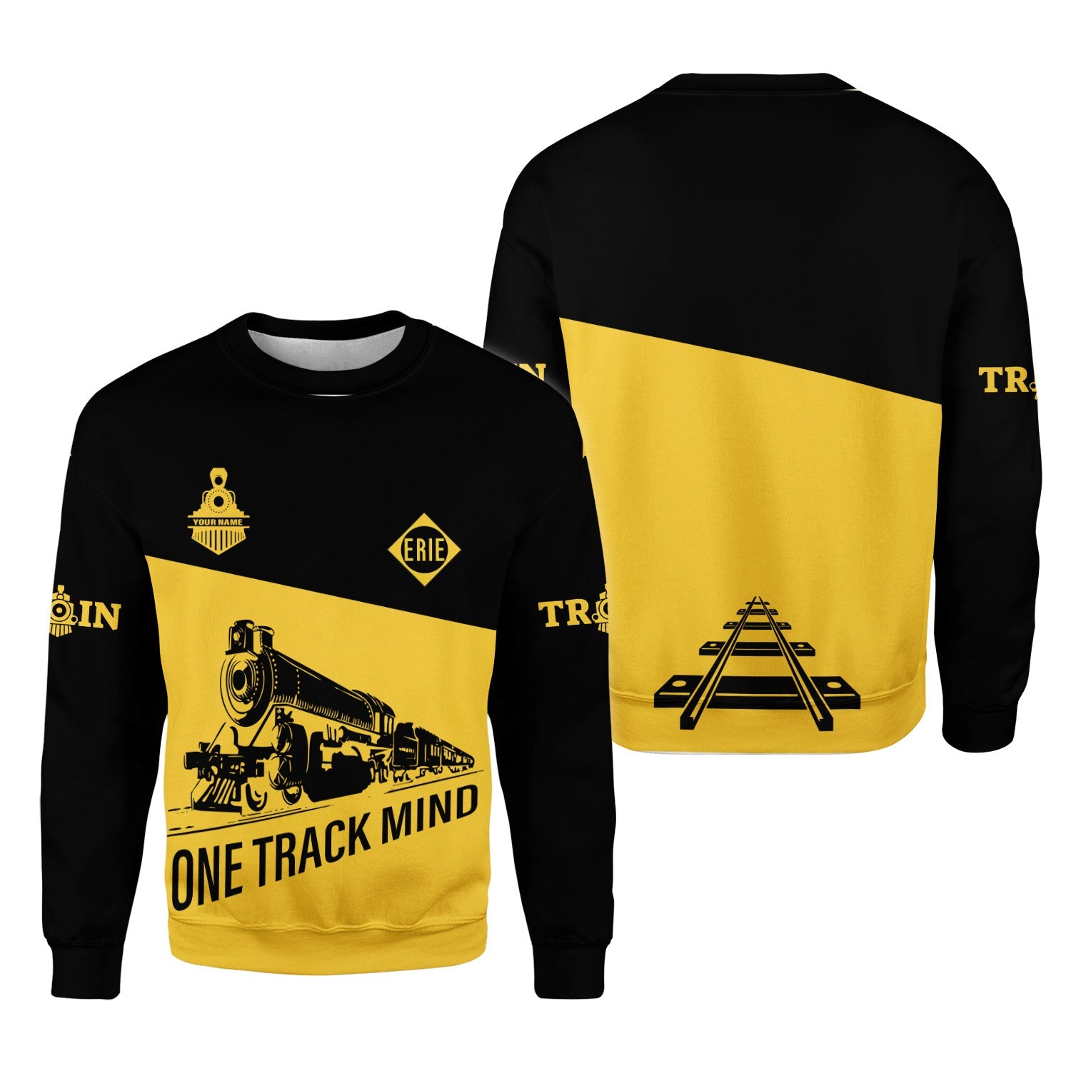 Railspirit Personalized Erie Railroad Sweatshirt One Track Mind Train Sweater Gift Idea For Train Lover