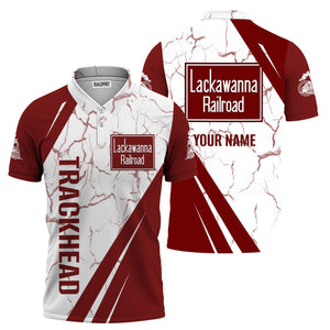 Railspirit Personalized Delaware, Lackawanna and Western Railroad Polo Shirt Crackle Texture Style DL&W Train Shirt For Trackhead