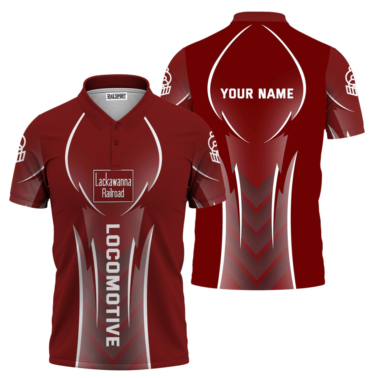 Railspirit Personalized Delaware, Lackawanna and Western Railroad Polo Shirt Striking Line Style DL&W Train Shirt For Locomotive Lovers