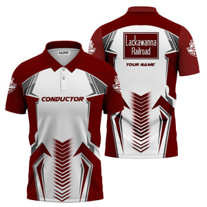 Railspirit Personalized Delaware, Lackawanna and Western Railroad Polo Shirt Standout Style with Custom Position DL&W Train Shirt