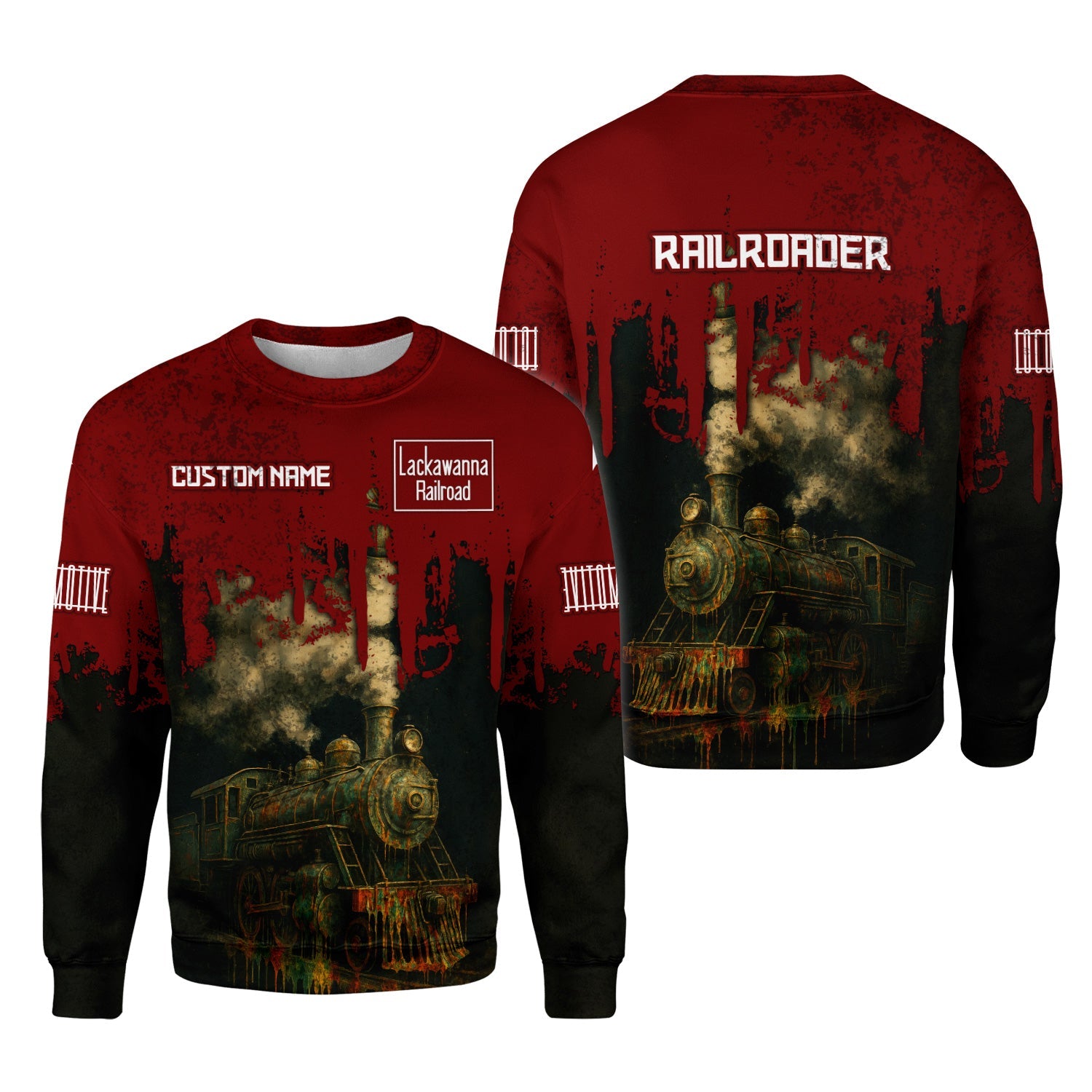 Railspirit Personalized Delaware, Lackawanna and Western Railroad Sweatshirt Vintage Train Art Style DL&W Shirt For Locomotive Fans