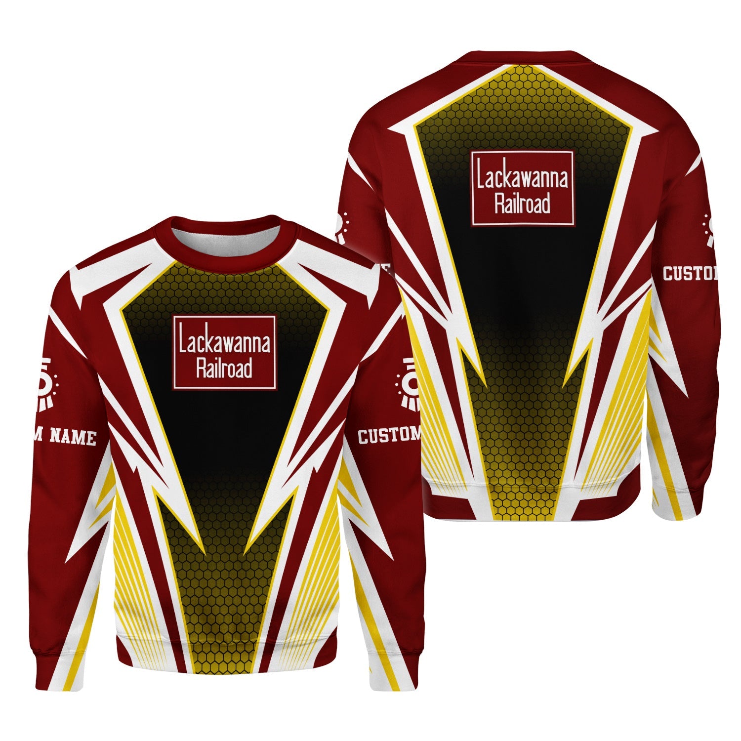 Railspirit Personalized Delaware, Lackawanna and Western Railroad Sweatshirt Lightning Graphic Style DL&W Shirt Gift Idea For Train Lover