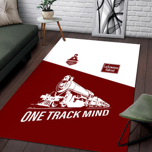 Railspirit Personalized Delaware, Lackawanna and Western Railroad Area Rug One Track Mind DL&W Train Rug Gift Idea For Train Lover