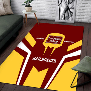 Railspirit Personalized Delaware, Lackawanna and Western Railroad Area Rug Custom Year Railroader DL&W Rug Gift Idea For Train Lover