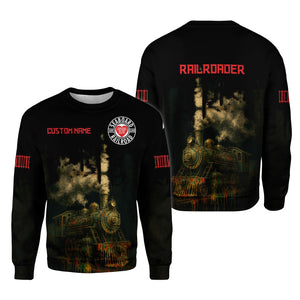 Railspirit Personalized Seaboard Air Line Railroad Sweatshirt Vintage Train Art Style Shirt For Locomotive Fans