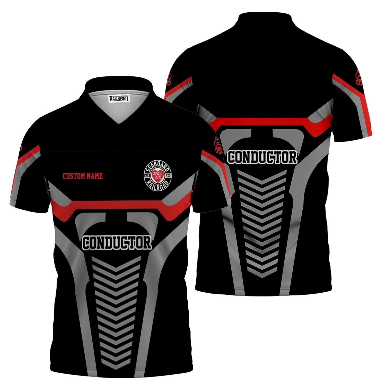 Railspirit Personalized Seaboard Air Line Railroad Polo Shirt Track-Inspired with Custom Job Position  Train Shirt