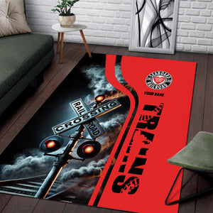 Railspirit Personalized Seaboard Air Line Railroad Area Rug Railroad Crossing Sign Rug All Over Print
