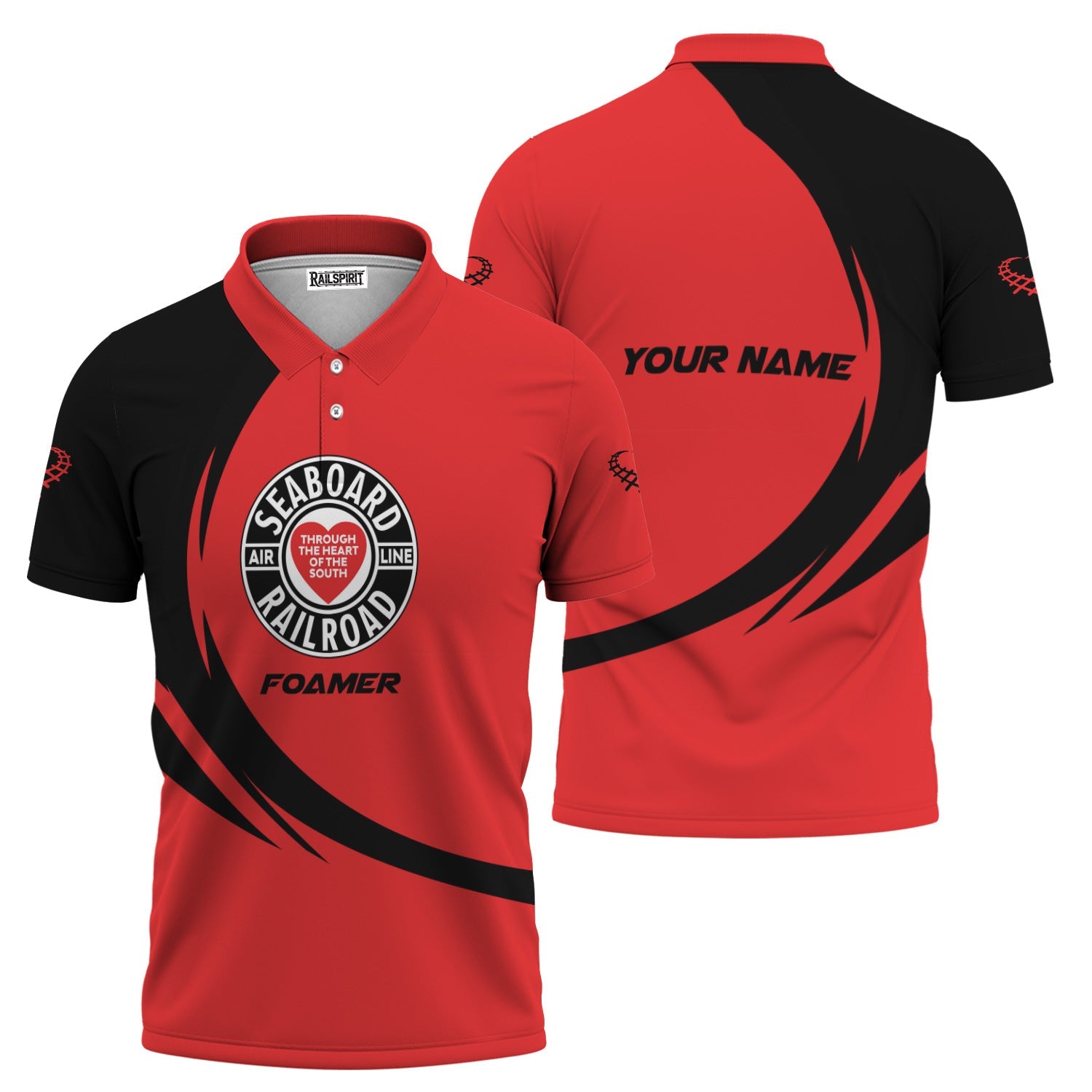 Railspirit Personalized Seaboard Air Line Railroad Polo Shirt Unique Graphic Style Shirt For Train Enthusiasts