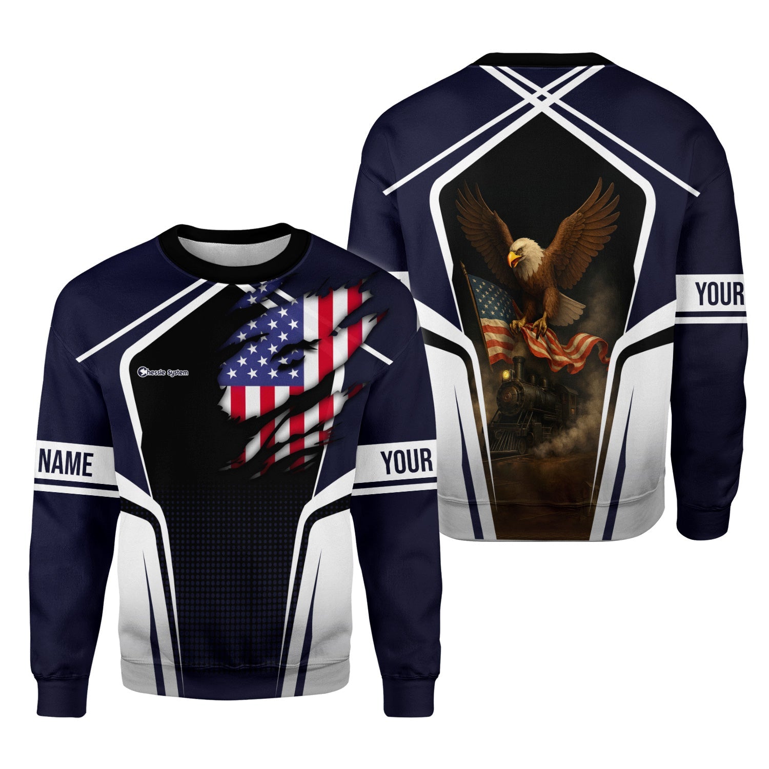 Railspirit Personalized Chessie System Railroad Sweatshirt American Eagle Vintage Train Shirt