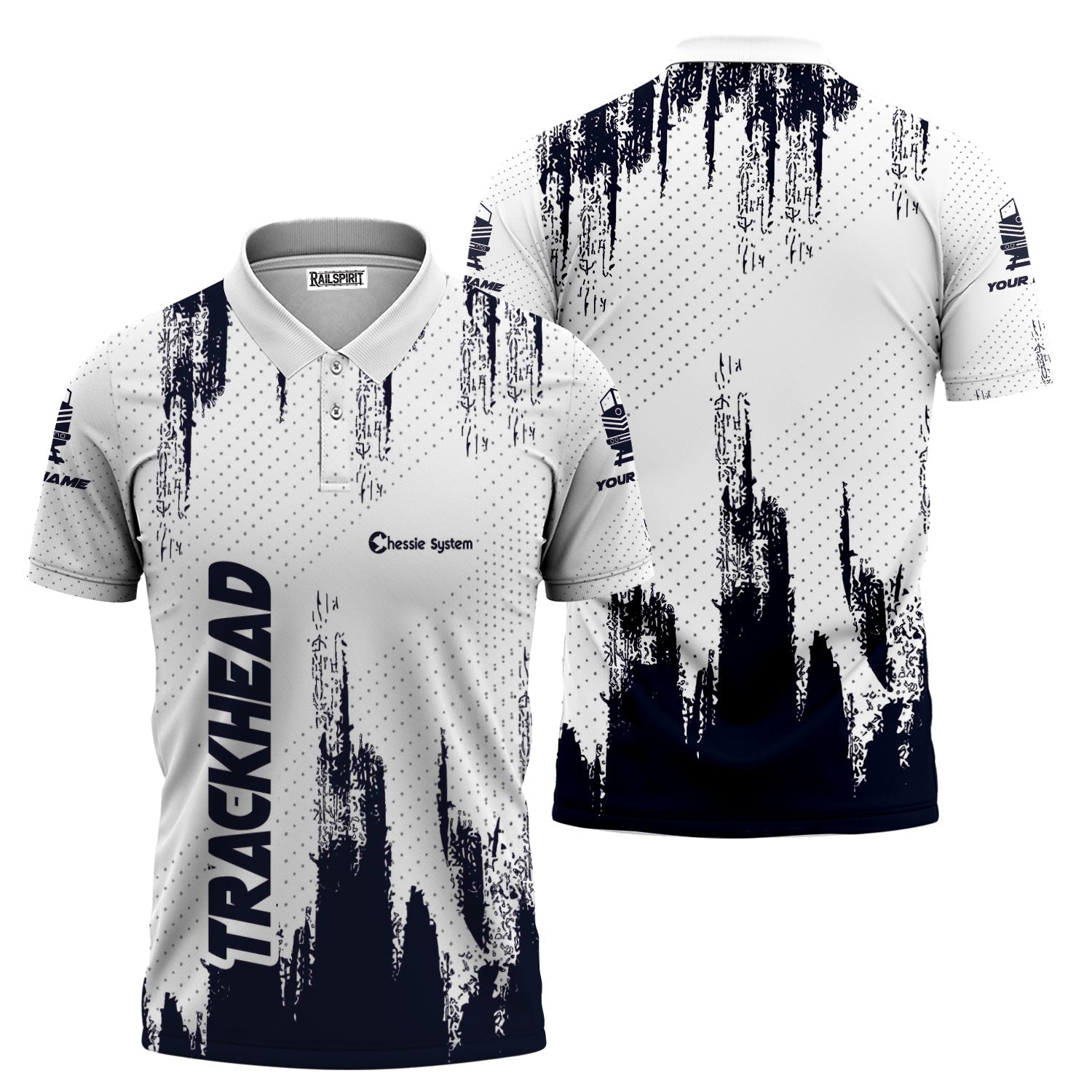 Railspirit Personalized Chessie System Railroad Polo Shirt Paint Impact Design Train Shirt for Trackhead