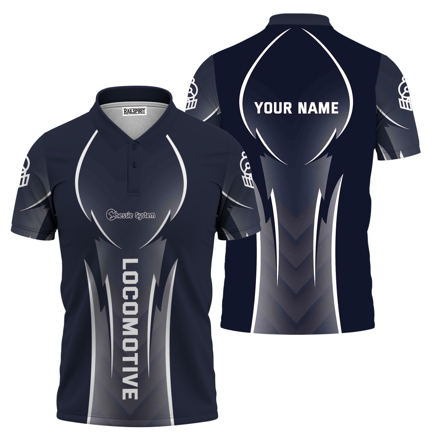 Railspirit Personalized Chessie System Railroad Polo Shirt Striking Line Style Train Shirt For Locomotive Lovers