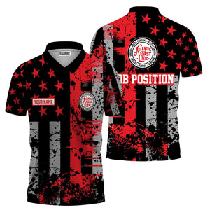 Railspirit Personalized Atlantic Coast Line Railroad Polo Shirt Artistic Paint American Flag Style Train Shirt