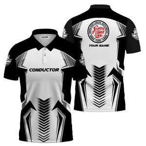 Railspirit Personalized Atlantic Coast Line Railroad Polo Shirt Standout Style with Custom Position Train Shirt