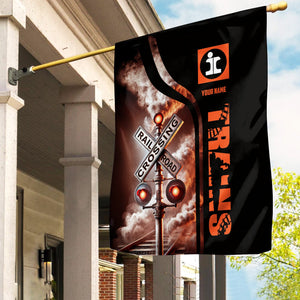 Railspirit Personalized Illinois Central Railroad Garden Flag Railroad Crossing Sign Flag All Over Print