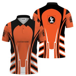 Railspirit Personalized Illinois Central Railroad Polo Shirt Striped Railroad Style Train Shirt All Over Print