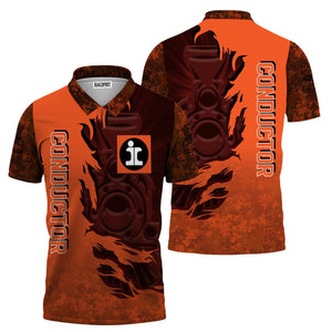Railspirit Personalized Illinois Central Railroad Polo Shirt Blazing Style with Custom Position Train Shirt