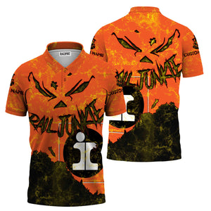 Railspirit Personalized Illinois Central Railroad Polo Shirt Torn Graphic Style Train Shirt For Rail Junkie