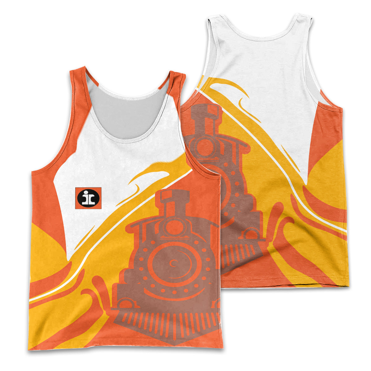 Railspirit Personalized Illinois Central Railroad Men Tank Top Flame-Inspired Style Shirt Gift Idea For Train Lovers
