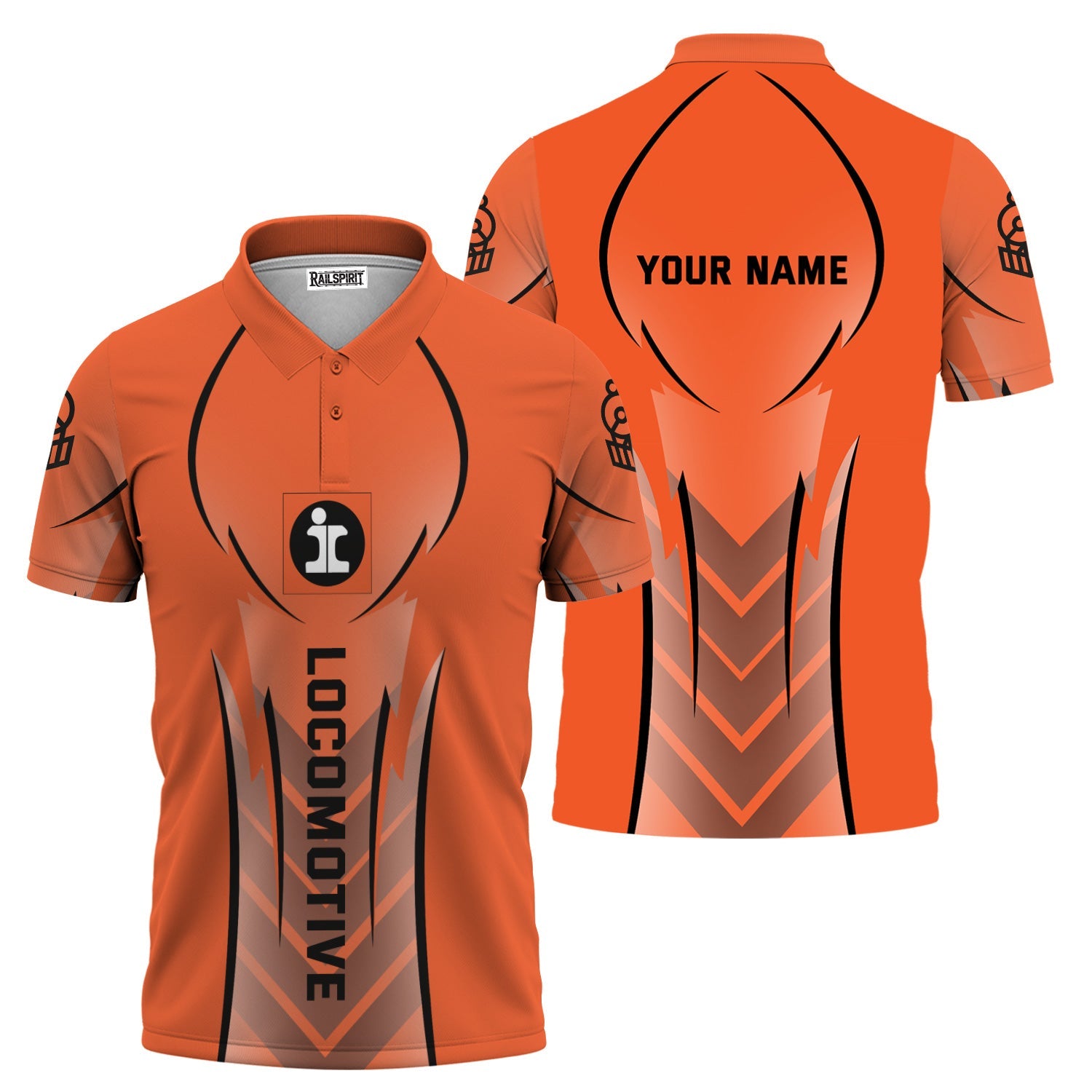 Railspirit Personalized Illinois Central Railroad Polo Shirt Striking Line Style Train Shirt For Locomotive Lovers