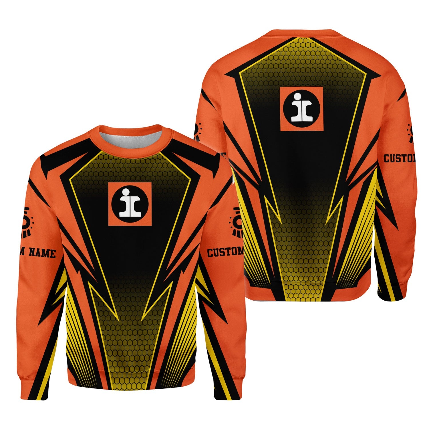 Railspirit Personalized Illinois Central Railroad Sweatshirt Lightning Graphic Style Shirt Gift Idea For Train Lover