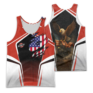 Railspirit Personalized Chicago and North Western Railway Men Tank Top American Eagle Vintage Train Shirt